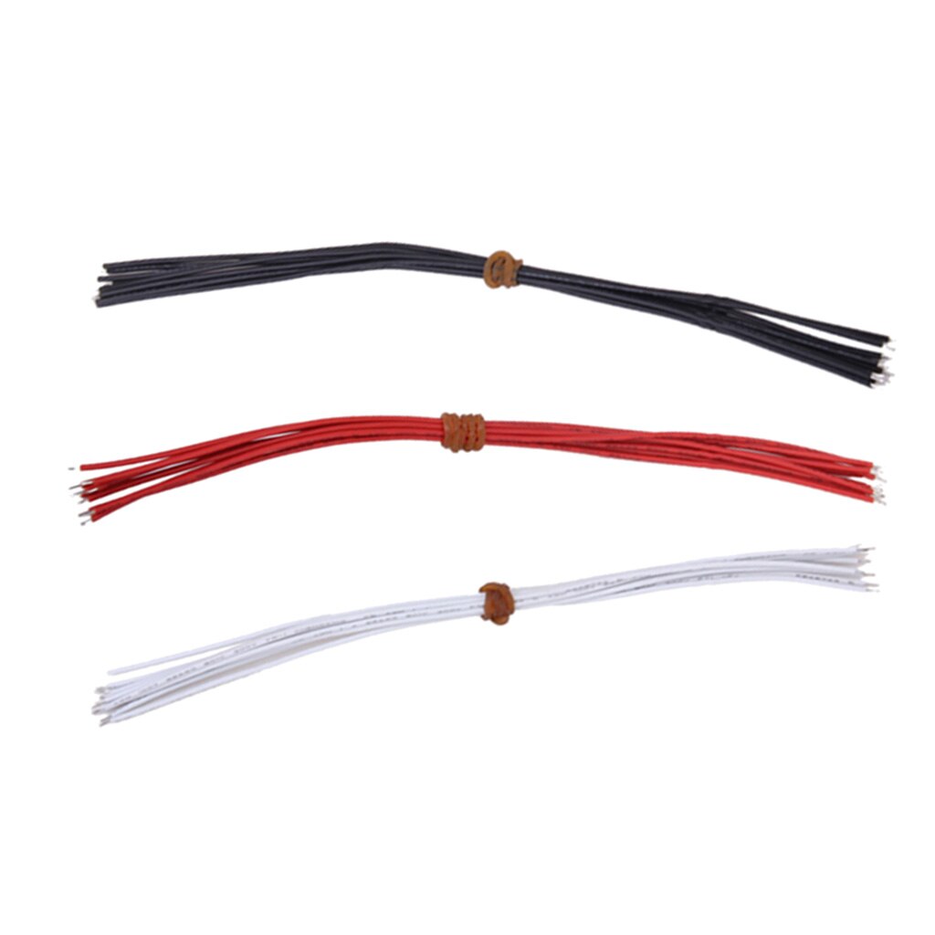 30pcs Red Black White 22AWG Copper Guitar Pickup Hookup Wire Cable 21cm