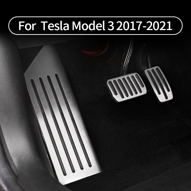 Auton jalkapolkimet tesla mallille 3 alumiiniset autotarvikkeet polttoainejarrupoljin jalkatuen polkimet suojus tesla mallille y