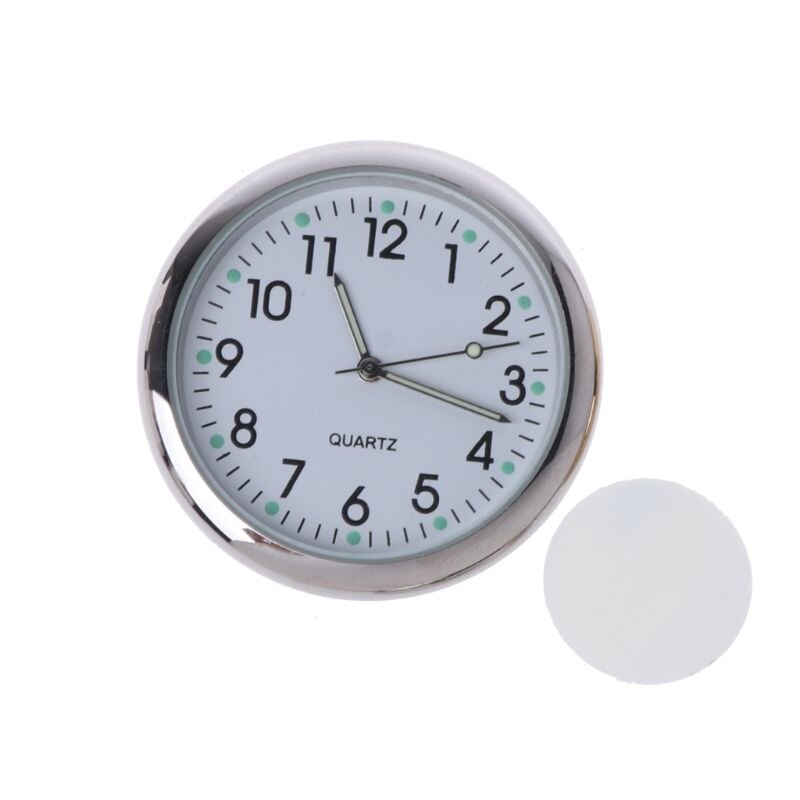 Auto Decoratie Elektronische Meter Auto Klok Uurwerk Auto Interieur Ornament Automobiles Sticker Horloge Interieur In Auto Accessoires: White x Noctilucence