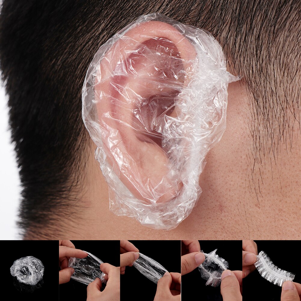 50/100pcs monouso impermeabile copri orecchie bagno doccia salone cuffie protettive cuffie tintura capelli paraorecchie monouso facile da usare