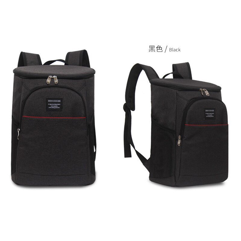 Thermische Rugzak 10L of 20L - Geïsoleerde Tas om te kamperen tour picknick festival - lunchtas voedsel opbergtas picknicktas vakantie grillen Arctic (20 L, Black
