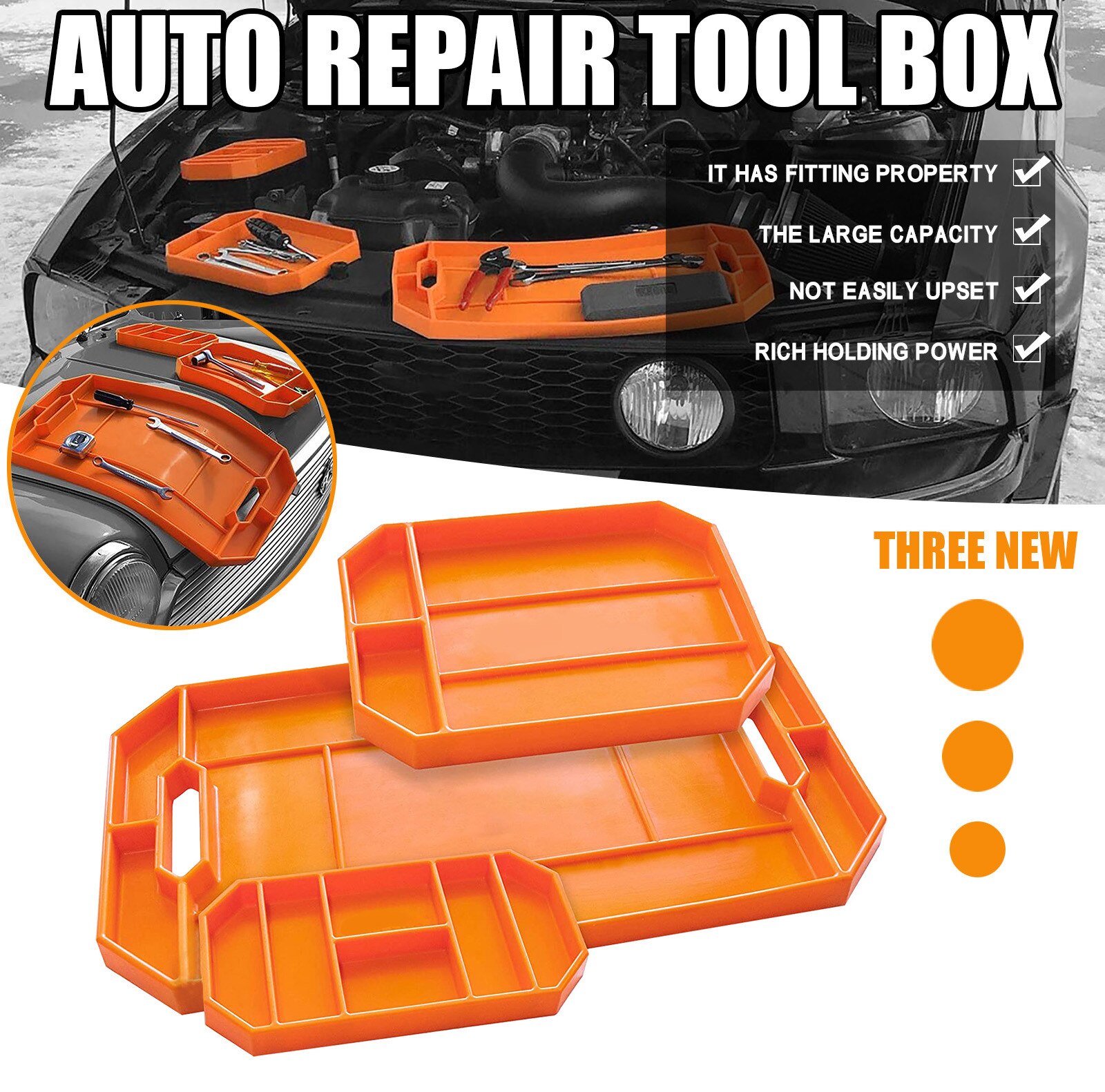 Automotive Non-slip Flexible Tool Holder Box Organizer Tray Nonslip Ultra Durabl Car Tools Storage Tray Silicone Storage Tool