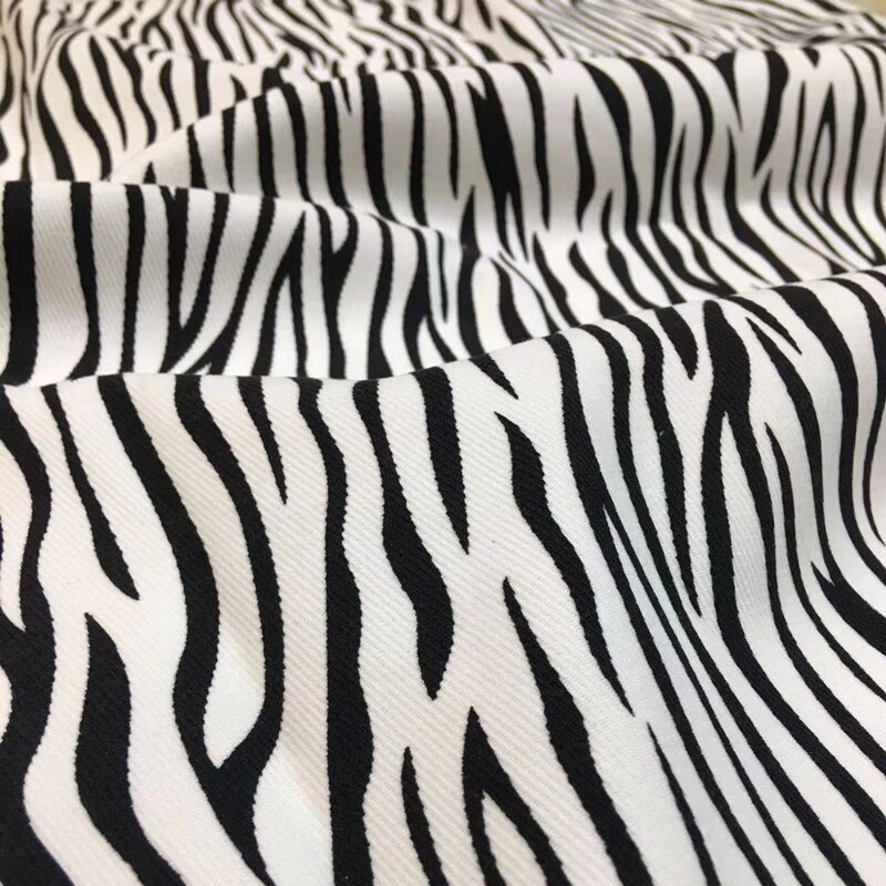 Tela vaquera con estampado de cebra, chaqueta y pantalones para coser, 45x150cm