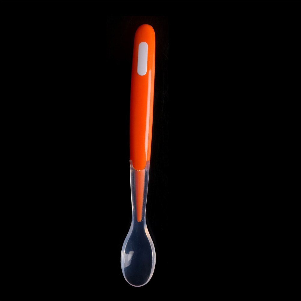 Baby Silicone Spoon Newborn water feeding training spoon Baby feeding soft spoon Soup ladle Feeding dishes Tableware for childs: Orange