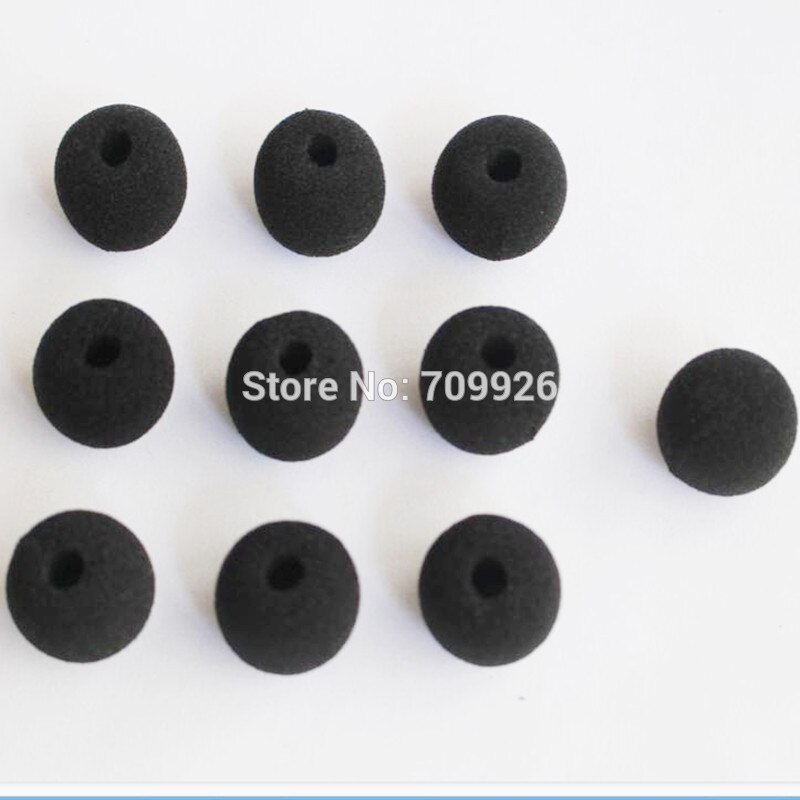 10 Stuks Lavalier Mic Foam Covers Windschermen Bal Vorm Voor Revers Microfoons 5Mm Opening & 15Mm Binnenlengte