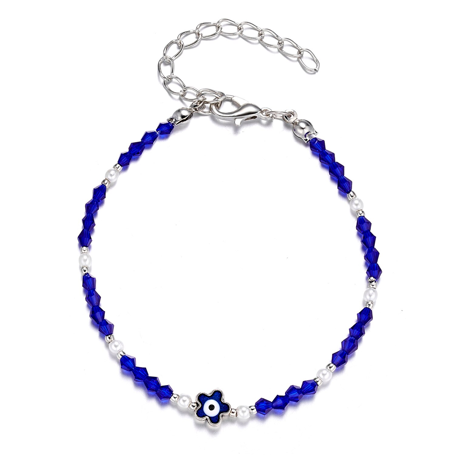 Rinhoo Classic Trendy Turkish Evil Eye Bracelet Pave Lucky Blue Eye Charm Bracelet Adjustable Female Party Jewelry: 7