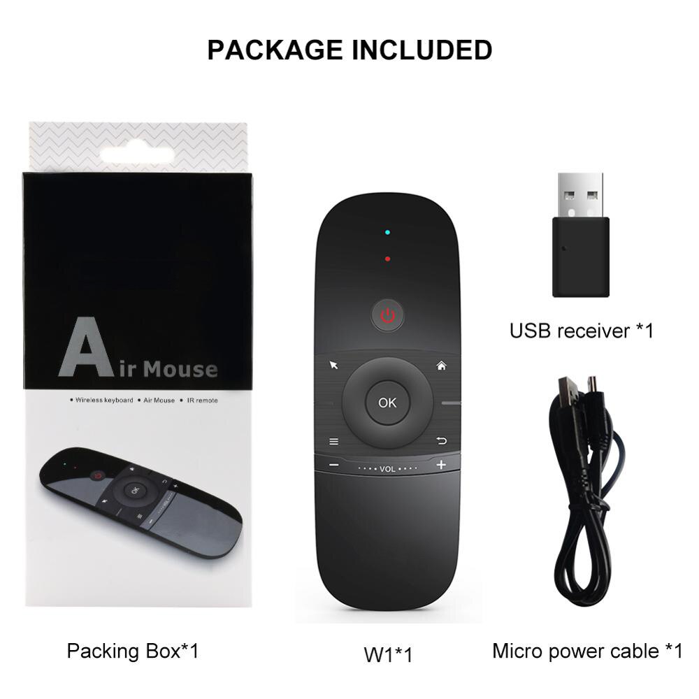 W1 Fly Air Mouse Wireless Keyboard Mouse 2.4G Rechargeable Mini Remote Control For Smart Android Tv Box Mini Pc