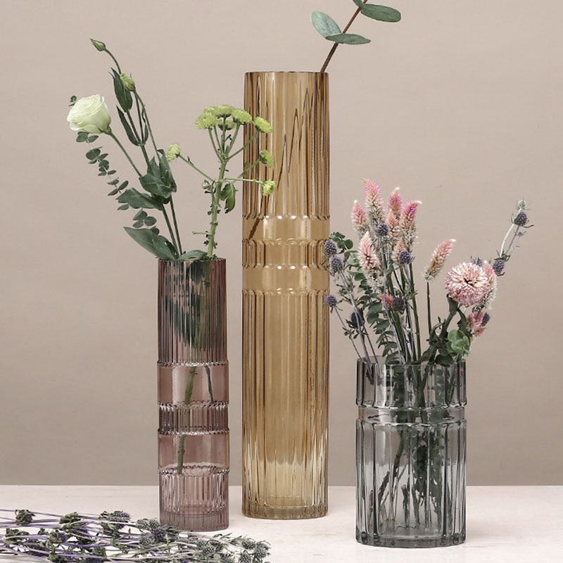 Home Decoration Flower Vase High Glass Vase Fydroponics Desktop Decoration Flower Arrangement Wedding Decoration Vases Ornaments