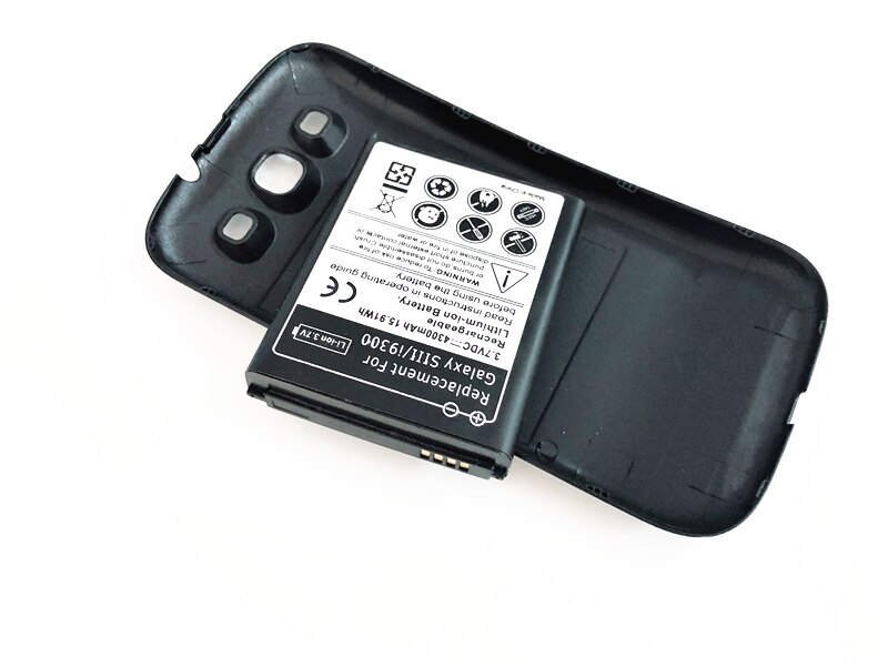 Batterie étendue i9300 pour Samsung Galaxy S3, 4300mAh, avec coque arrière, SIII i747 s3