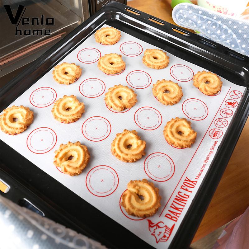 Macaron Siliconen Bakken Mat Glasvezel Silicone Deeg Mat Tray Liner Mat Oven Taart Bakvormen Pastri Tool Bakken Accessoires