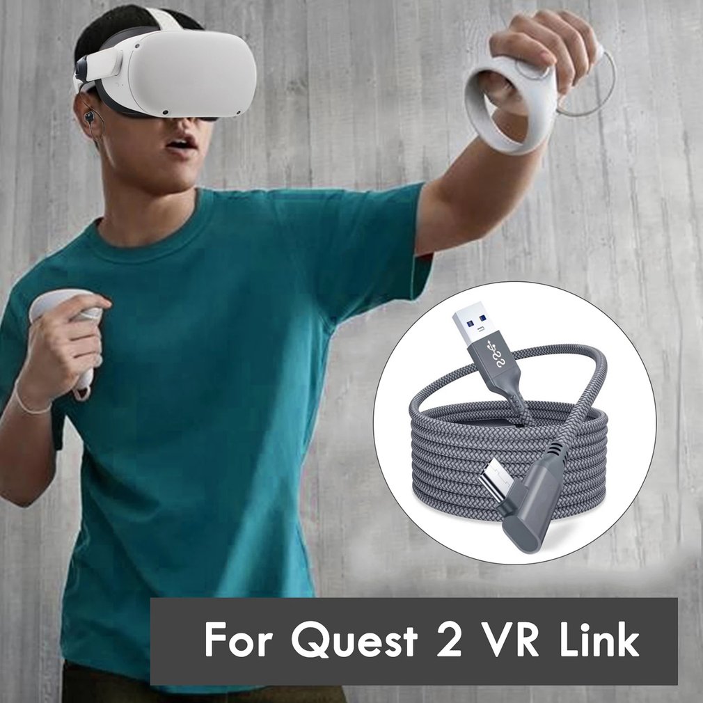 Link Gevlochten 5M USB3.2 Elleboog Kabel Accessoires Datakabel Voor Gegevensoverdracht Hoge Snelheid Opladen Voor Oculus Quest 2