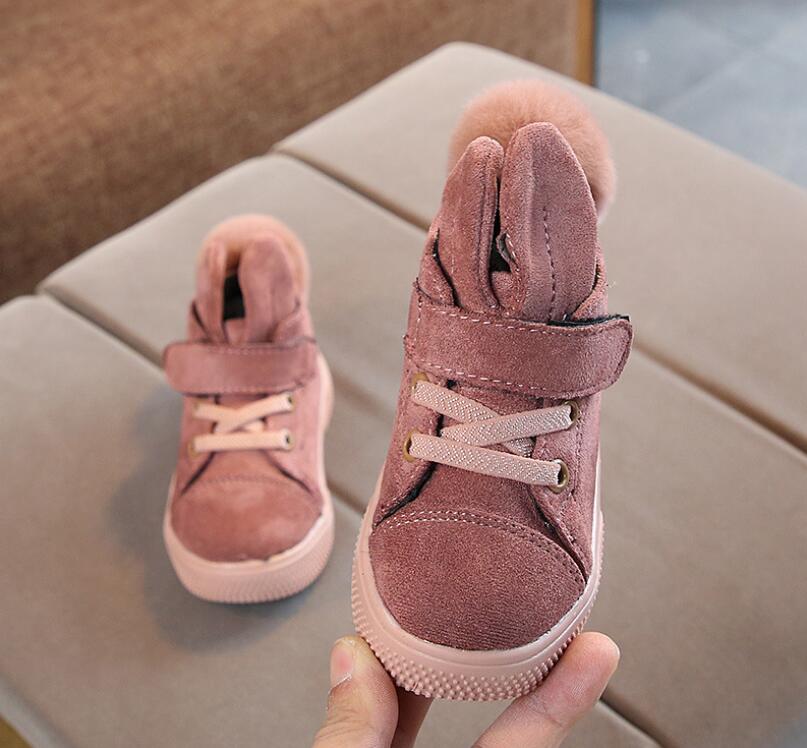winter girls snow boots children plus velvet ankle boots girl warm baby cotton shoes princess shoes: 1 / 10.5