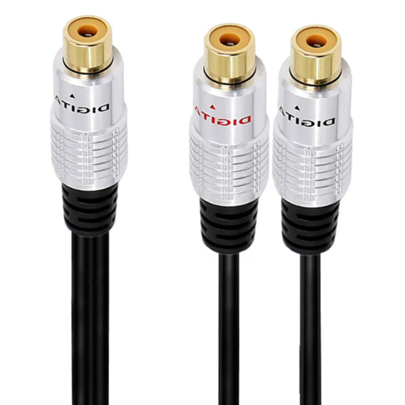 Adaptador Rca Y 1 Rca hembra a 2 Rca macho, Cable divisor para amplificador de Audio, Subwoofer Rca hembra a 2 macho: Azul
