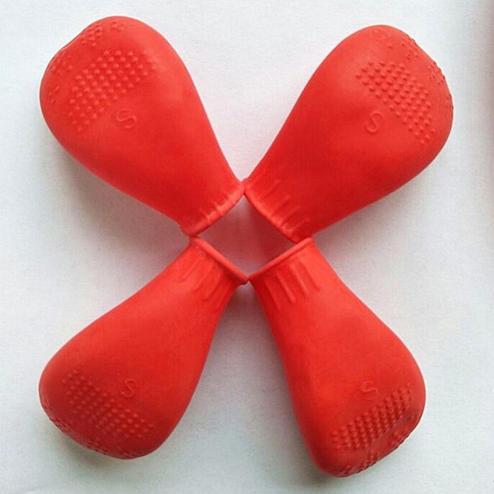 4Pcs/lot Dog Rubber Waterproof Sock Shoes Pets Portable Rain Boots Dogs Anti-slip Outdoor Puppies Footwear Shoe Candy Colors: Red / L
