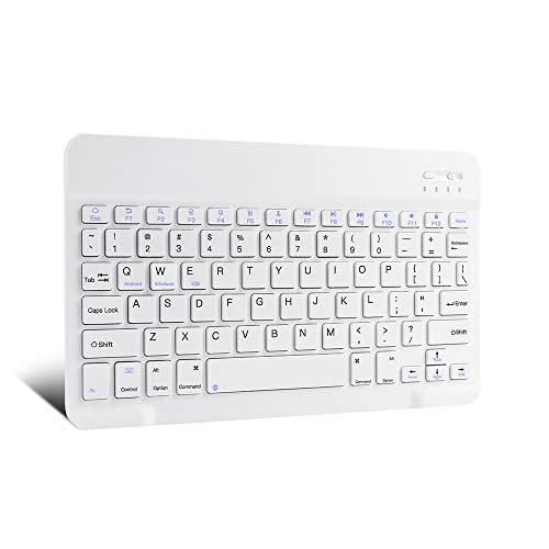 Ultra-Slanke Draadloze Bluetooth Toetsenbord 7 Kleuren Backlit Universele Oplaadbare Toetsenbord Compatibel Met Ios Android Windows: WHITE
