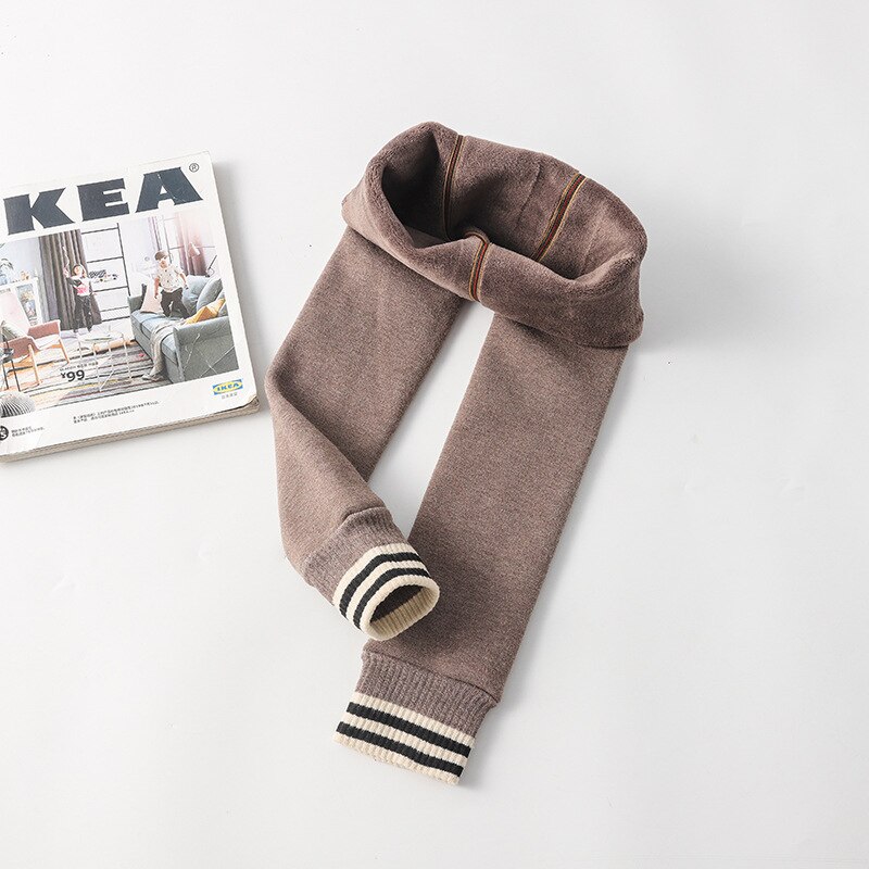 Ins winter baby leggings 2-10 jaar babykleding kinderen warme dikke leggings: Bruin / Ik (6-8y)