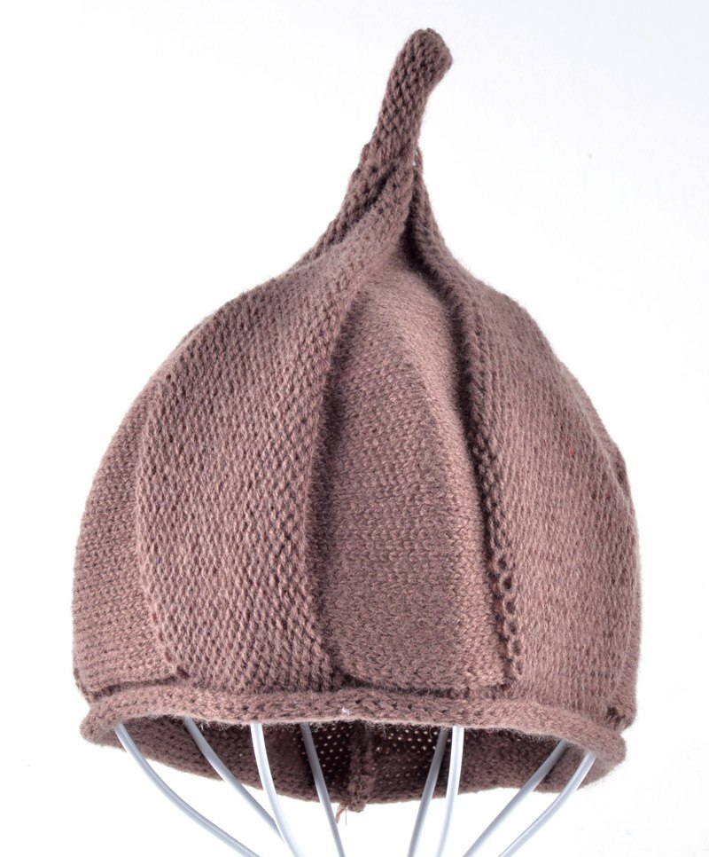 Mooie katoenen baby hoed winter gebreide wol zachte halloween pompoen caps jongens mutsen kinderen steeple cap Meisjes kerst hoeden: Khaki