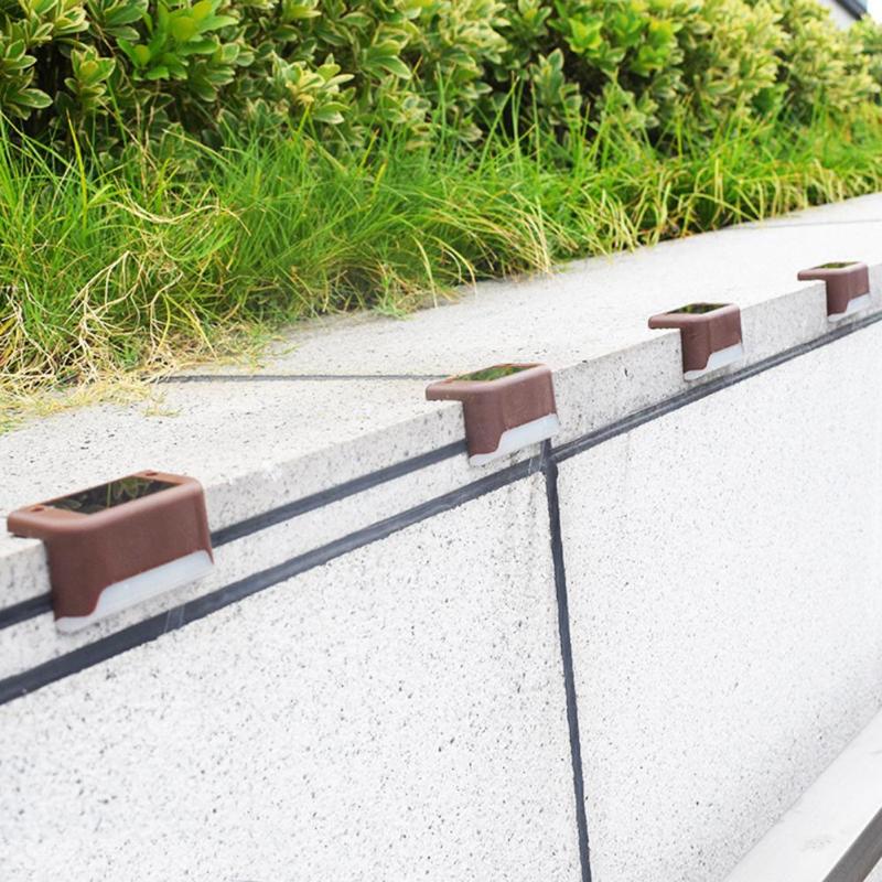 4Stck Solar- Deck Lichter Treppen Zaun LED Lampe Außen Weg Terrasse IP65 Wasserdicht Warmweiß Helle dauerhaft draussen Beleuchtung