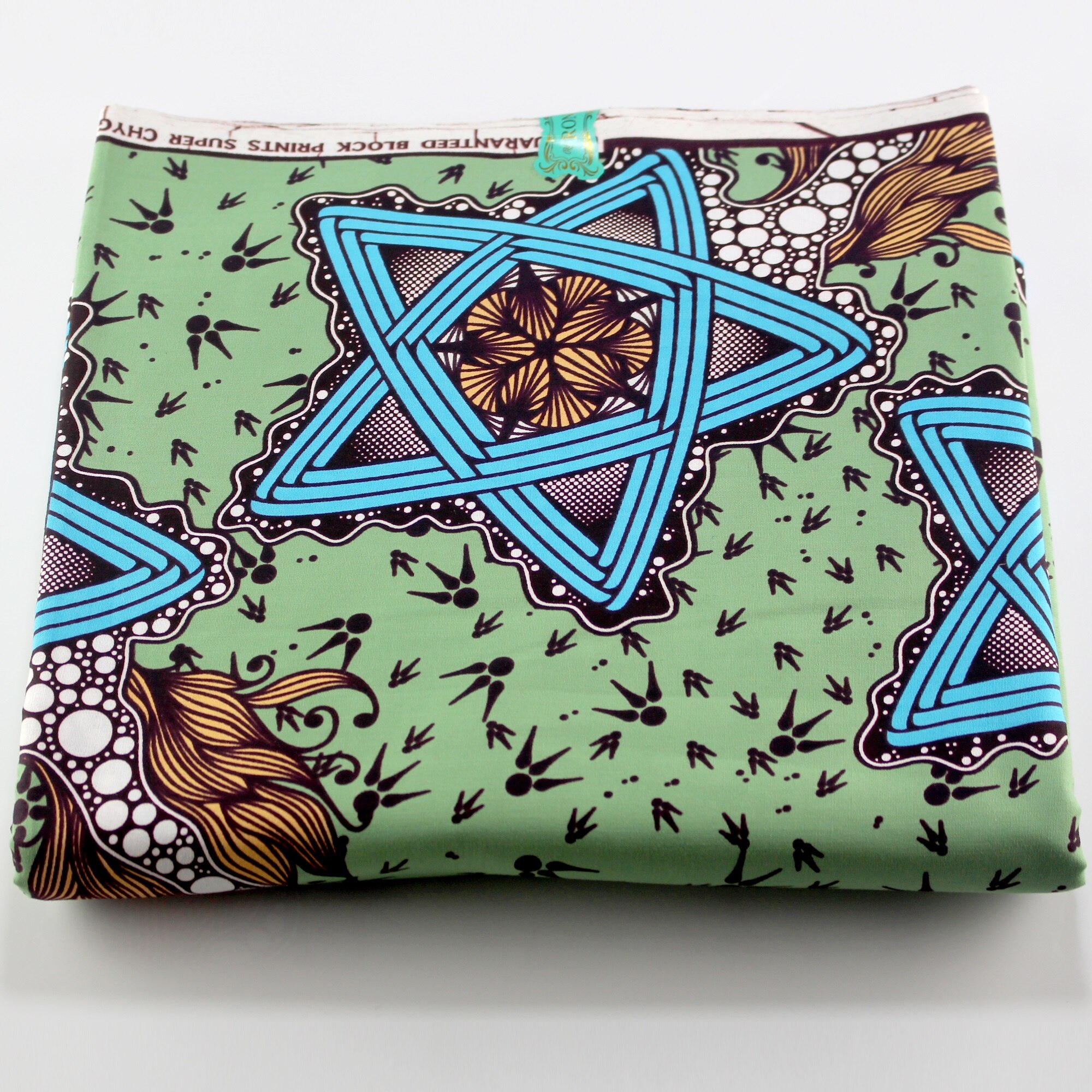 African Cotton Nigeria Ankara Green Print Wax Veritable Guarantee Real Wax