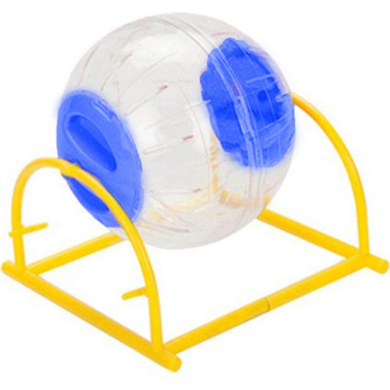 Mascota hámster juguete de bola para correr para ANIMAL PEQUEÑO plástico transparente hámster Jogging Ball Rack Entrenamiento de mascotas rueda de suministro de ejercicio: blue