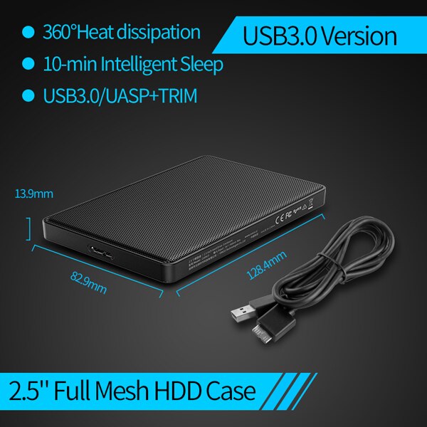 ORICO 2,5 pulgadas SATA a USB 3,1 3,0 tipo C HDD SSD caso 2 4 TB Disco Duro caja de disco duro HDD externo recinto para Samsung Seagate SSD: 2169U3