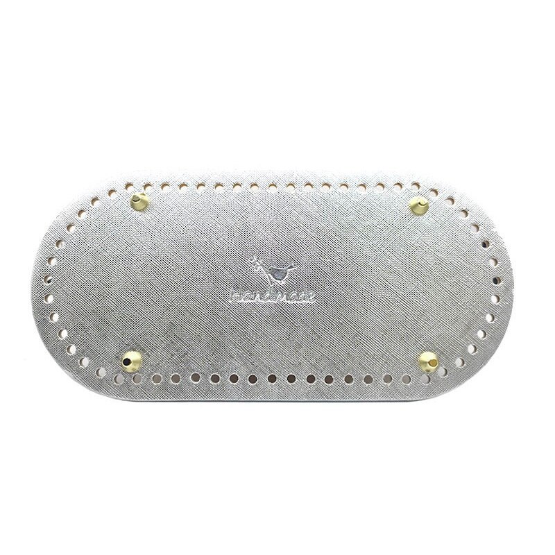 1PC 25x12cm Bag Bottom Base Oval DIY Tote Bag Handmade Crochet Shaper Leather Purse Insert Accessories: silver