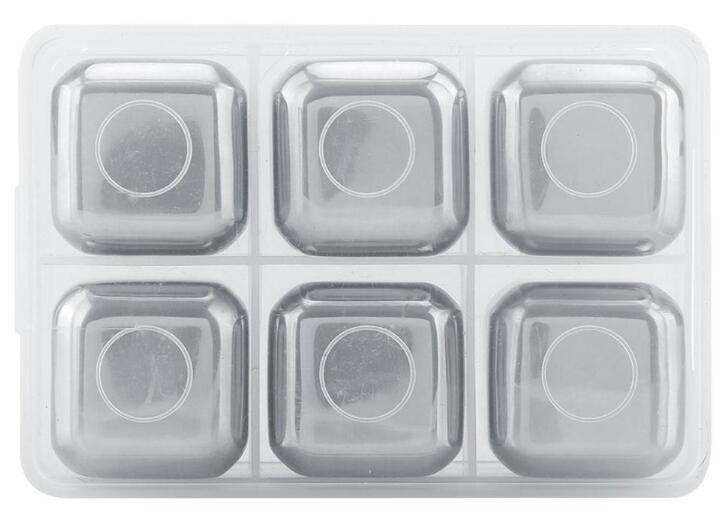 Piedras reutilizables de acero inoxidable para whisky, juego de cubitos de hielo para beber cerveza, vino, licor, Alcohol, enfriar whisky, mantener su bebida fría durante mucho tiempo: 6pcs