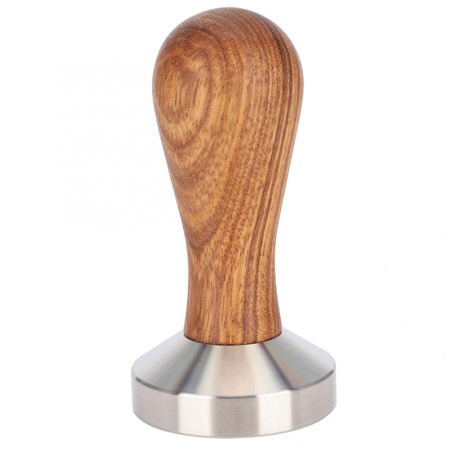 Coffee Tools 51mm Stainless Steel Wood Handle Coffee Tamper Coffee Powder Pressing Tamping Tool for Home Use