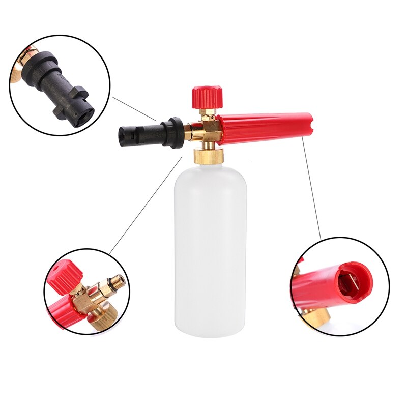 Auto Washer Sneeuw Foam Lance 1000Ml Hoge Druk Zeep Foamer Cleaner Auto Wassen Verstelbare Nozzle Spuit Voor Karcherk Serie
