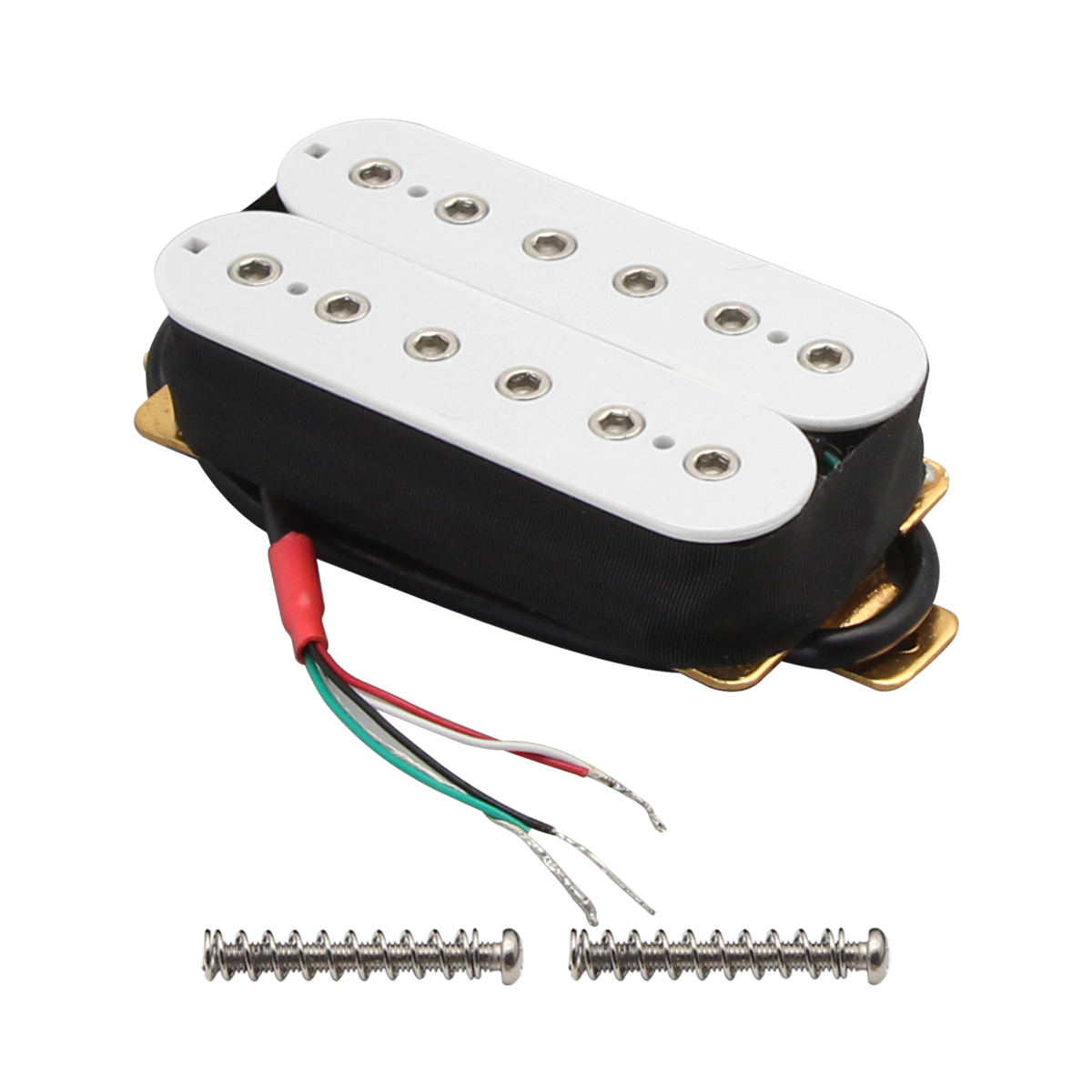 FLEOR 1PCS Electric Guitar Double Coil Humbucker Pickup Bridge/Neck Passive Pickup w/ Height Adjusting Screws Multi Colors: 50 Neck White