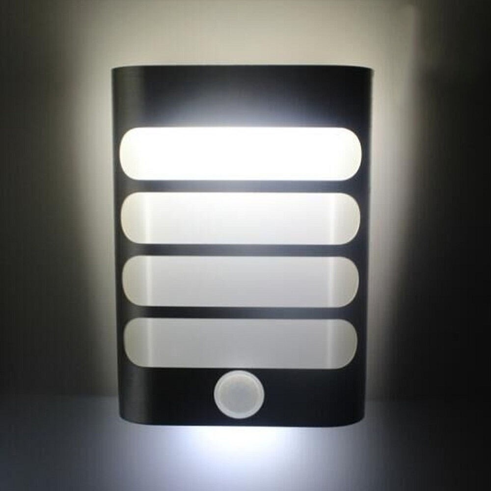 Sensor Nachtlampje LED batterij bedienen Draadloze PIR Infrarood Motion Sensor Wandlamp Auto On/Off voor Hal Toegang trappen: WHITE