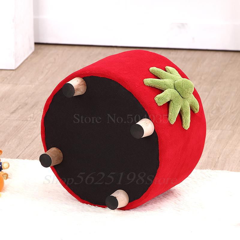 Children's small sofa stool big child baby kindergarten strawberry coral velvet bedroom home simple sofa chair