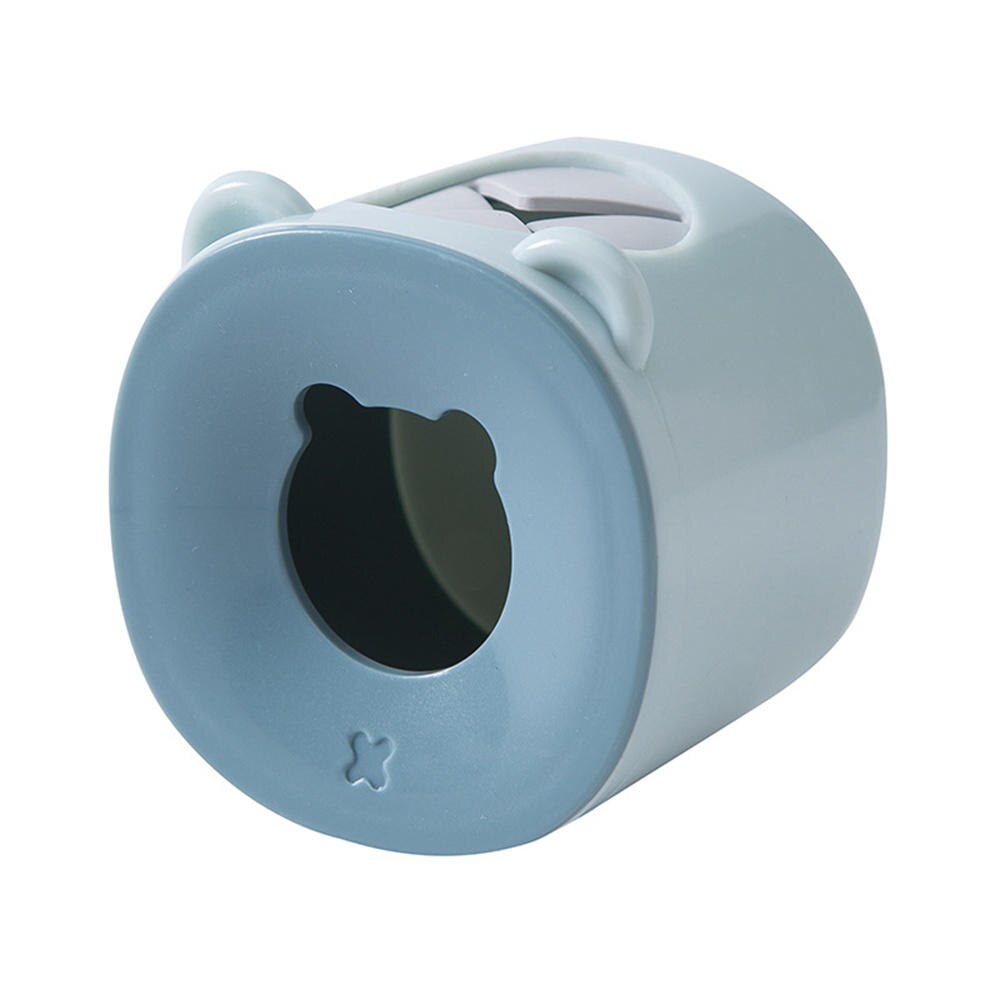 Estante de cepillo de dientes eléctrico de doble orificio para el hogar, estante de almacenamiento de cepillos de dientes sin perforación para el baño: Blue Cat ear