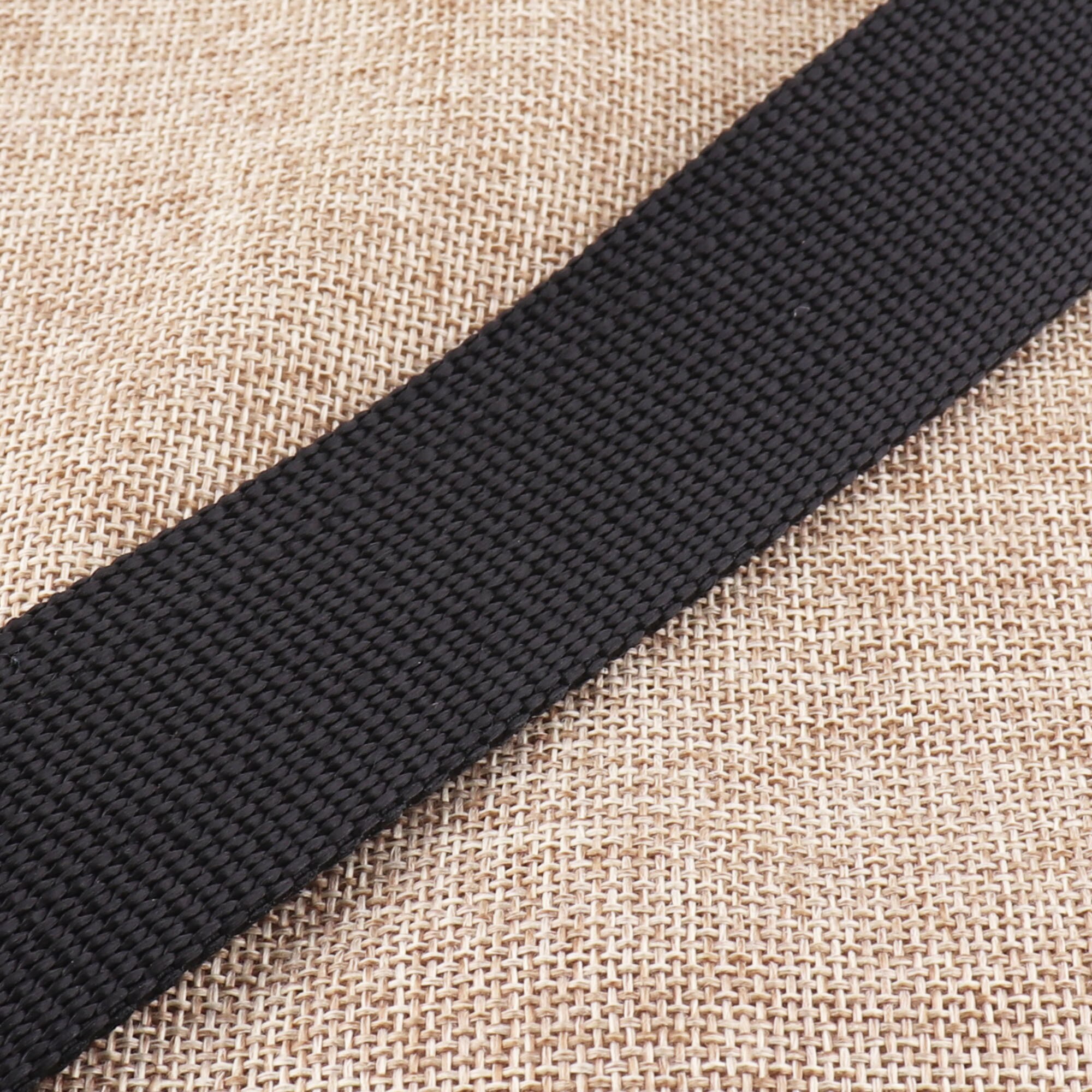 Cincha de algodón negro, 1 cinta de hilo de plata de 1/2 "(38mm), monedero de bolsa de peso pesado, correas de bolso Totes cinturones Correa bolso ASA