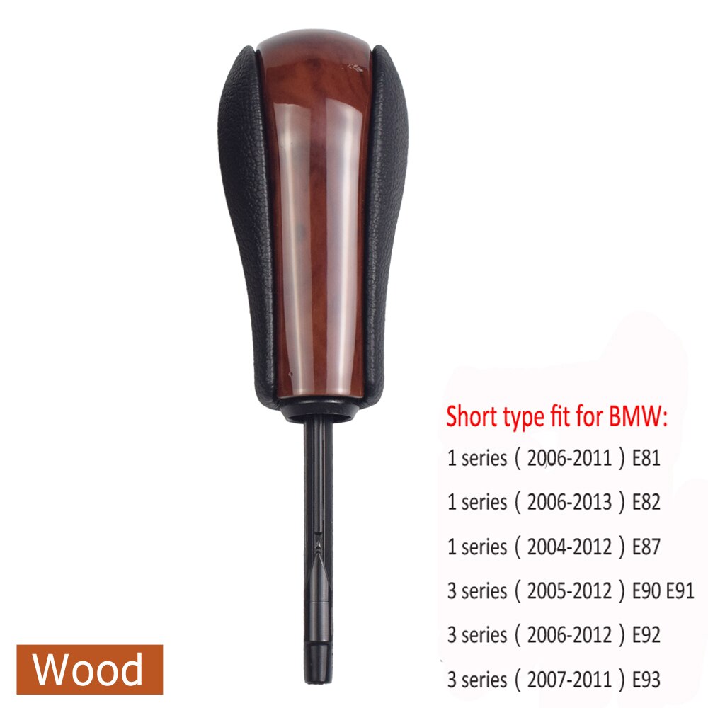 Auto Gear Shift Knob Lever HandBall Automatic For BMW E39 E46 E53 E60 E61 E63 E64 E83 E81 E82 E87 E90 E91 E92 E93 Carbon Fiber: Wood-Short