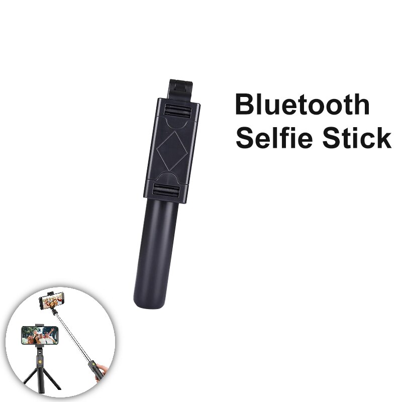 Bluetooth connection Phone selfie stick Sport All In One Portable bluetooth Tripod Selfie Stick Monopod for Iphone 12: Black