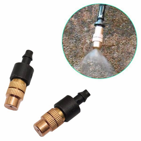 12 Set Copper Adjustable Spray Nozzle Spray Atomization Copper & 1x 30 Meter 1/4 Inch Blank Distribution Pipe