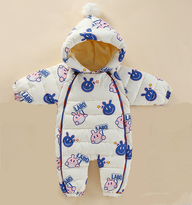 Baby rompertjes Overalls Kleding Winter Jongen Meisje Kledingstuk Dikker Warm Pure Katoen Bovenkleding jas jas kids Sneeuw Wear: Milky white / 18m