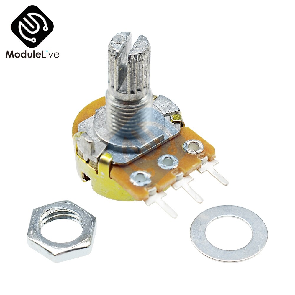 B1K B2K B10K B20K B50K B250K B1M 20mm 6 Pins Single-Stereo-Potentiometer Weerstand Poti Potentiometer Mit welle Split voor WH148: B50K