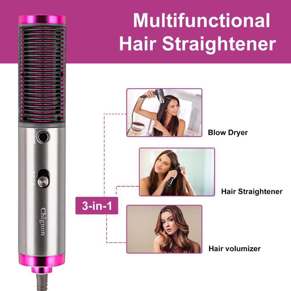 One Step Hair Dryer Brush Negative Ion Hair Straightener Titanium Heating Curler Comb Fast Electric Blow Dryer Styling Tool