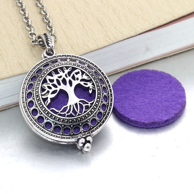 Hollow Necklace Aromatherapy Locket Essential Oils Diffuser Locket Necklace Perfume Pendant Dream Catcher Necklace 031216