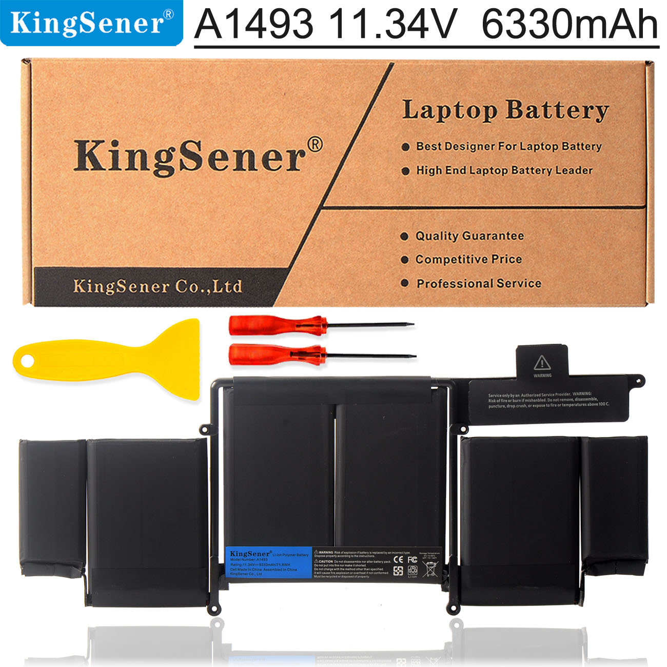 KingSener – batterie pour ordinateur portable A1493, pour Apple MacBook Pro 13 &quot Retina A1502 ME864LL/A ME866LL/A ME865LL/A MGX72 ME864 ME866