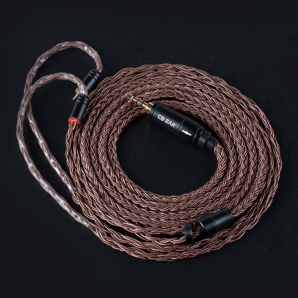 KBEAR 16 Core Pure Copper Earphone Cable 2PIN/MMCX/QDC Earbuds Connector Use For KZ EDX ZSN PRO BLON BL-03 KBEAR KS1 Headphone: 2 pin 2.5mm