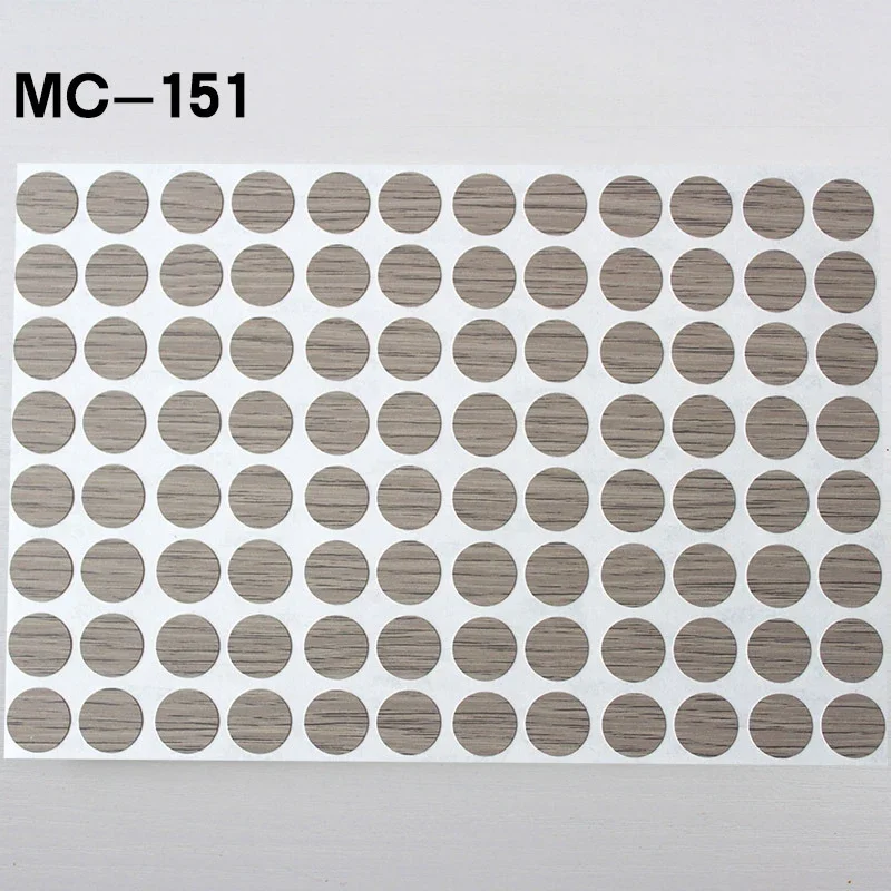 96 stuks 15 mm houten meubilair zelfklevende schroefdop cover gat stickers hout ambachtelijke bureau kast lade kunst sticker ornament: Bruin