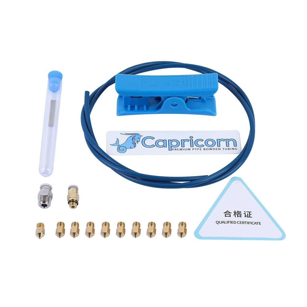 CREALITY 3D Printer Parts Wearing Nozzle Needle Capricorn Bowden PTFE Tubing Tube Fitting Push Bundle Parts Package