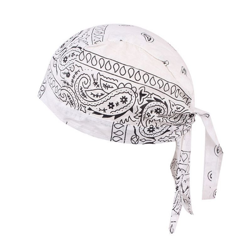 Cycling Bandana Skull Cap Beanie Lightweight Adjustable Cotton Biker Hat Hood Headscarf: W