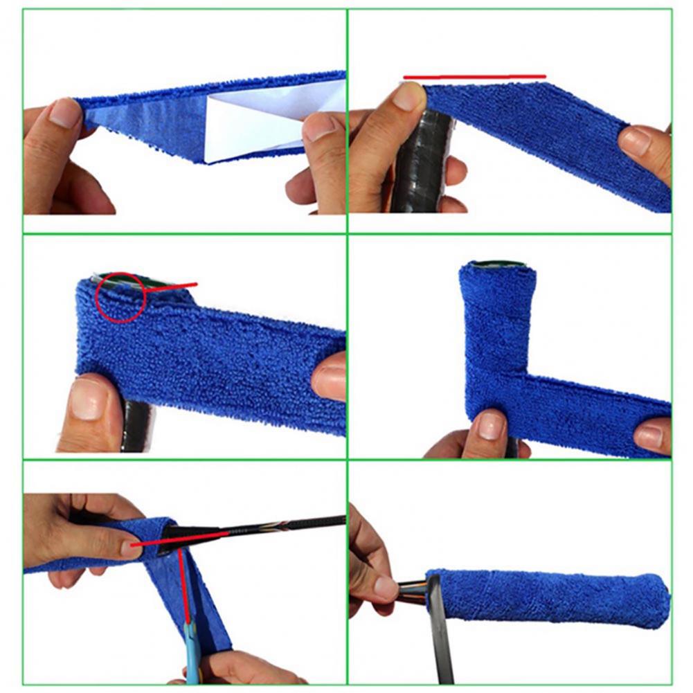 Badminton Tennis Racket Handle Grip Absorb Sweat Anti-slip Wrapping Towel Band Fishing Skidproof Sweat Band grip: Purple