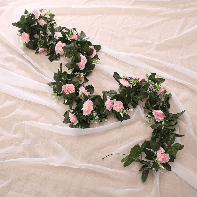 Artificial Flower Vine Rose 11 Flowers Natural Garland for Wedding Garden Decor B99