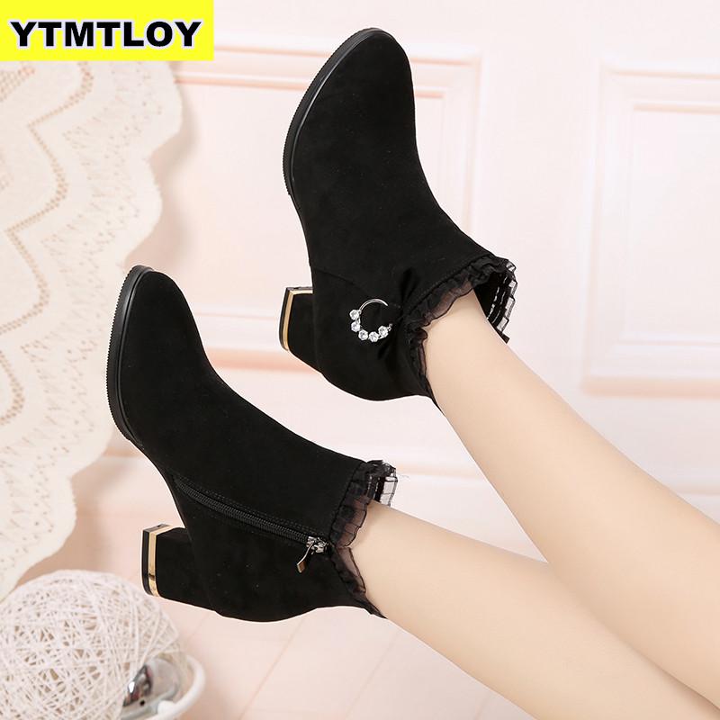 Botas De Invierno para Mujer, cálidos Zapatos para mantener la nieve, Zapatos De Mujer media pantorrilla De plataforma, botas al tobillo, botas De , tacones, Zapatos De Mujer