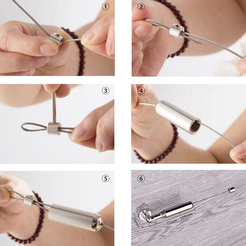 Wall Mount Gordijn Draad Rod Set Voor Art Display-Rvs Photo Opknoping Draad Waslijn Draad Gordijn Spanning wir